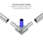 Casonara 40 in Square Backlit Counter — color-coded frame connections