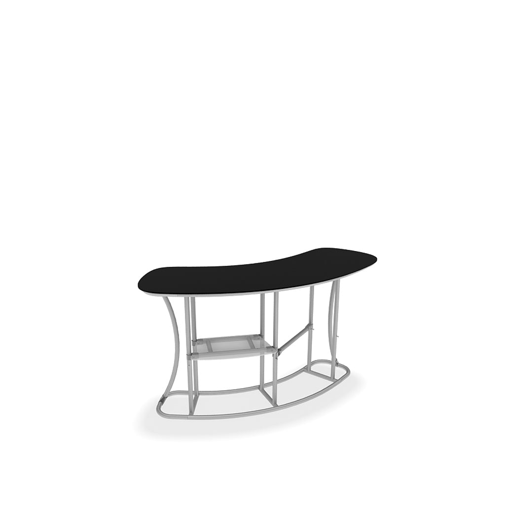 WaveLine InfoDesk 02CV two-panel aluminum tube frame before graphic installation