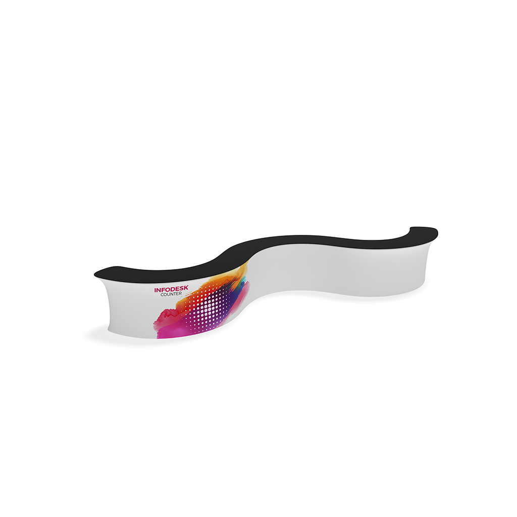 InfoDesk 12CW Replacement Graphic — assembled counter view 1; graphic only, hardware excluded