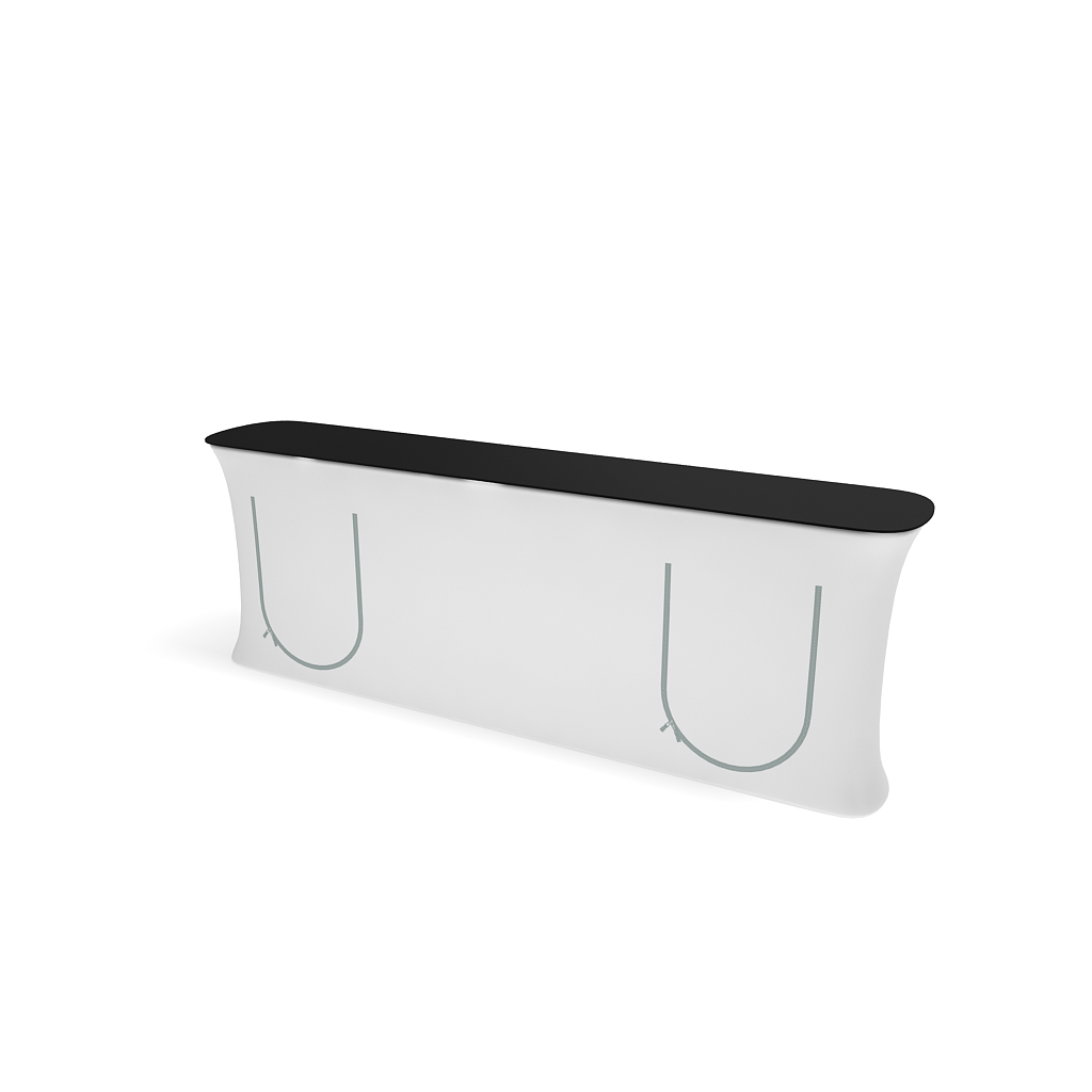 InfoDesk 04F Straight Counter — assembled counter view 3