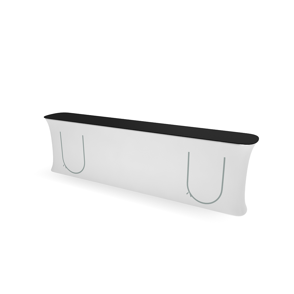 InfoDesk 05F Straight Counter — assembled counter view 3