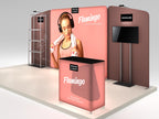 Flamingo complete display — alternate angle; screen and flooring shown separately