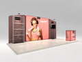 Flamingo complete display — angled overview; screen and flooring shown separately