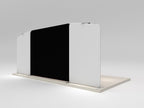 Flamingo complete display — rear view; screen and flooring shown separately