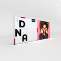 Infinity DNA Pro 20 ft replacement fabric graphic shown installed on the compatible frame; frame and hardware are not included — view 1