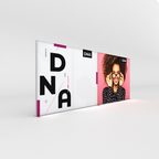 Infinity DNA Pro 20 ft replacement fabric graphic shown installed on the compatible frame; frame and hardware are not included — view 1
