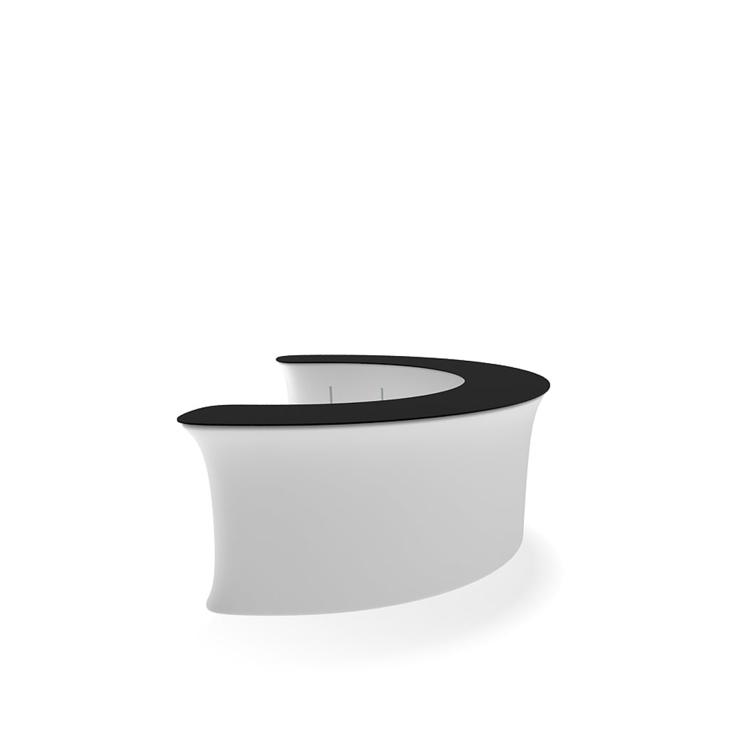 InfoDesk 07CO Curved Counter — assembled counter view 7