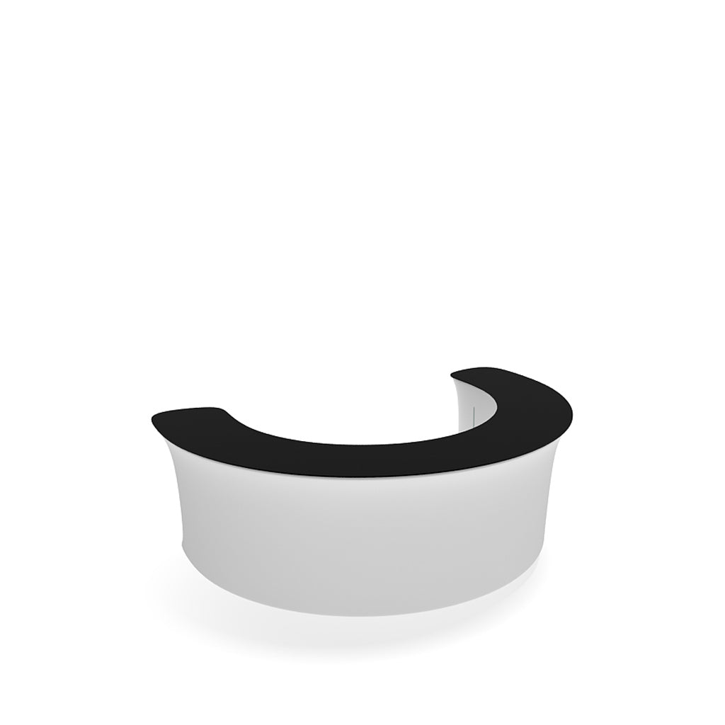 InfoDesk 07CO Curved Counter — assembled counter view 2