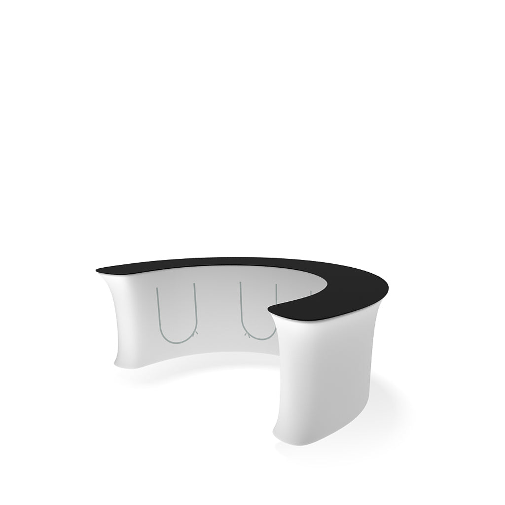 InfoDesk 07CO Curved Counter — assembled counter view 3