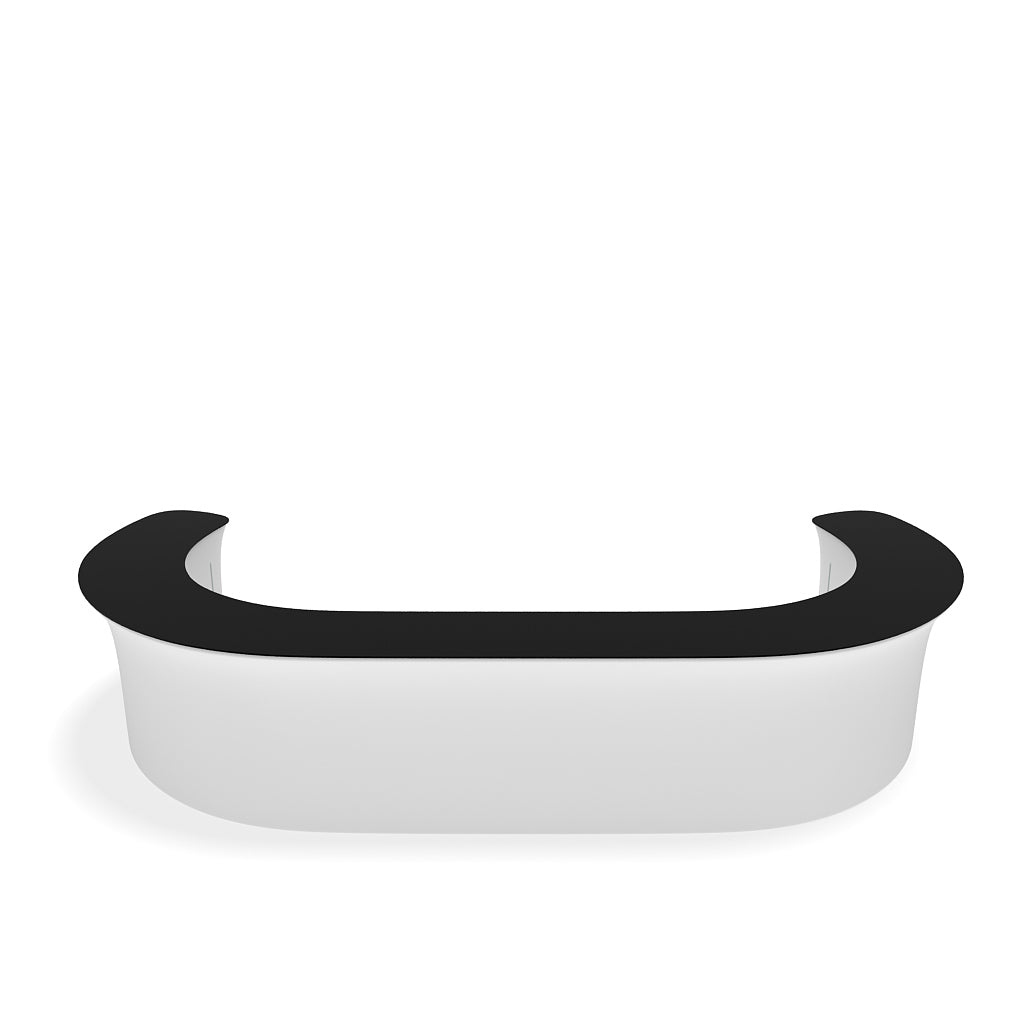 InfoDesk 12CC Curved Return Counter — assembled counter view 7