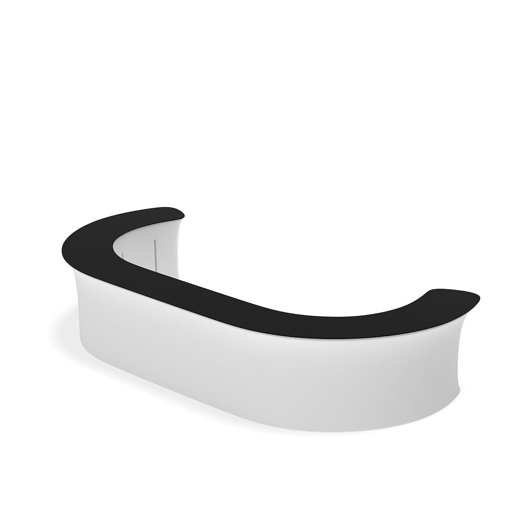 InfoDesk 12CC Curved Return Counter — assembled counter view 9