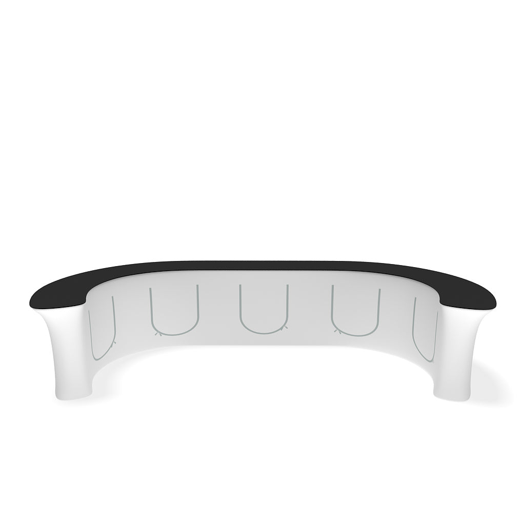InfoDesk 12CC Curved Return Counter — assembled counter view 3