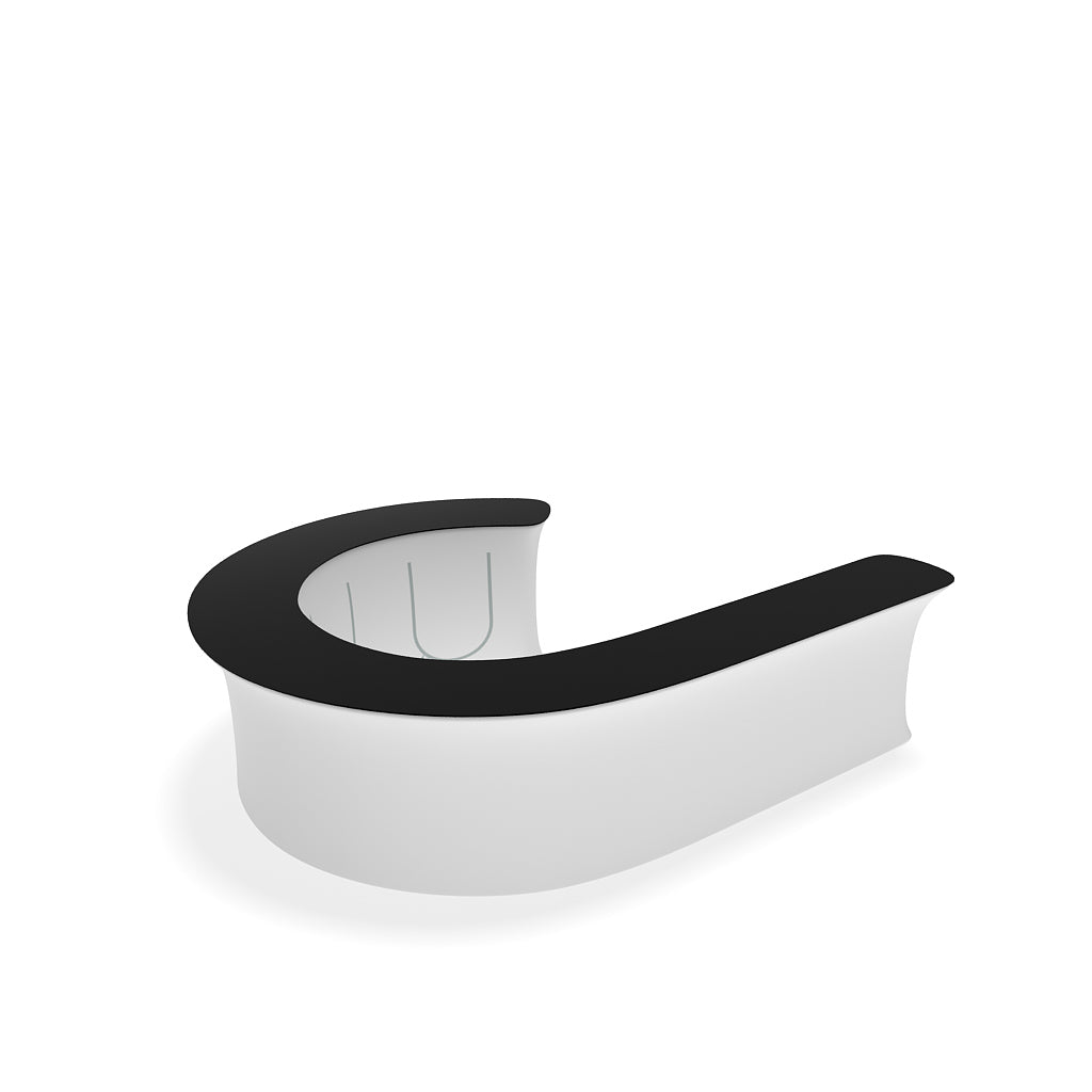InfoDesk 12J J-Shaped Counter — assembled counter view 2
