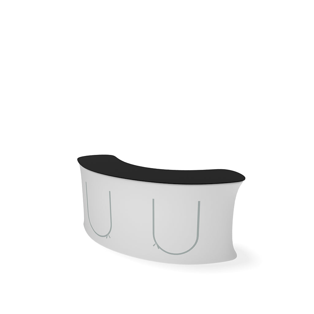 InfoDesk 03CI Concave Counter — assembled counter view 3