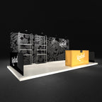 Kestrel 10x20 booth shown assembled with printed graphics — view 2