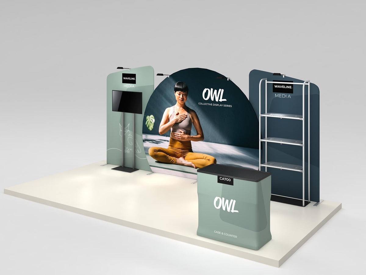 Owl complete display — alternate angle; screen and flooring shown separately