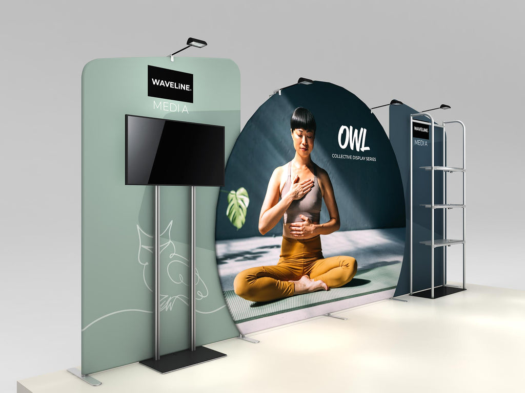 Owl complete display — side detail; screen and flooring shown separately