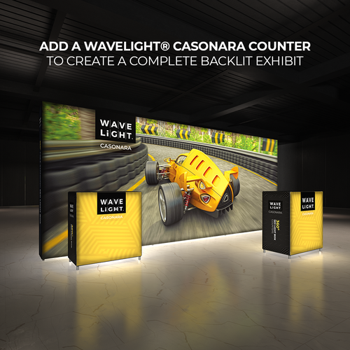 Casonara 20 ft SEG backlit lightbox shown with printed graphic — view 2