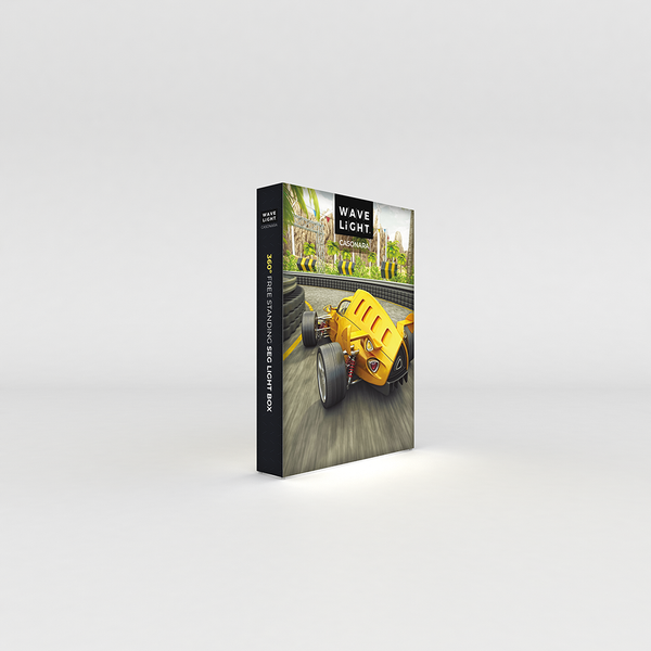 Casonara 6 ft SEG backlit lightbox shown with printed graphic — view 1