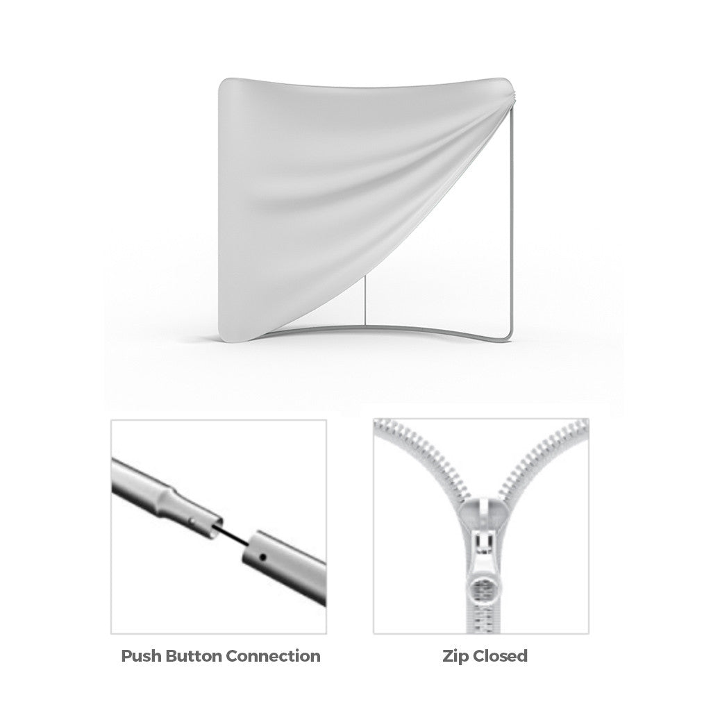 WaveLine 8 ft Curved Replacement Graphic — reference display detail; replacement graphics only, hardware not included
