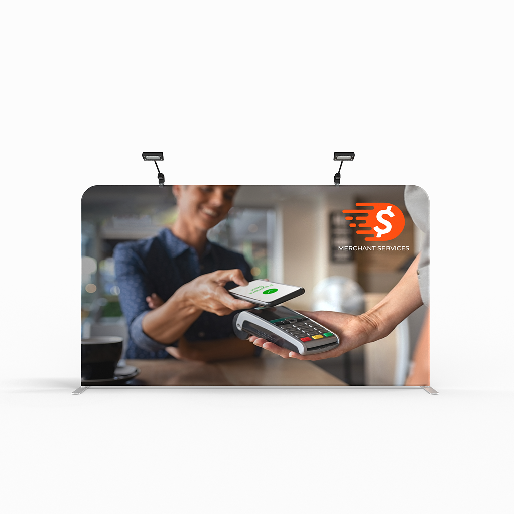 WaveLine 8 ft Tabletop Replacement Graphic — reference display detail; replacement graphics only, hardware not included