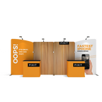 WaveLine Media AEEA 20 ft four-panel display shown assembled with printed graphics — view 2