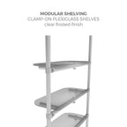 Optional shelving for WaveLine Merchandiser displays; sold separately