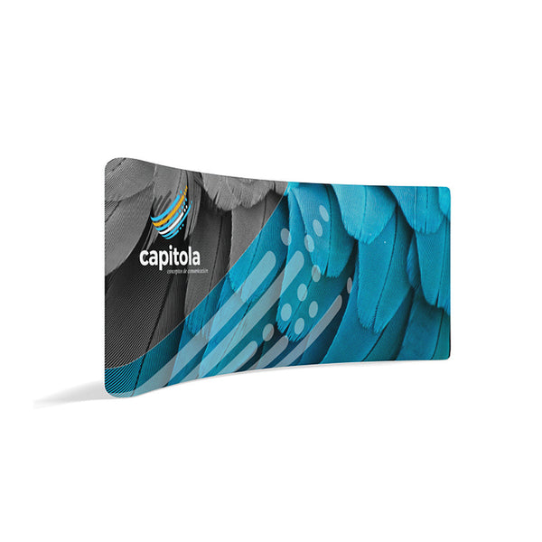 WaveLine 20 ft curved fabric display wall