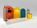 Toucan 10x20 booth shown assembled with printed graphics — view 1
