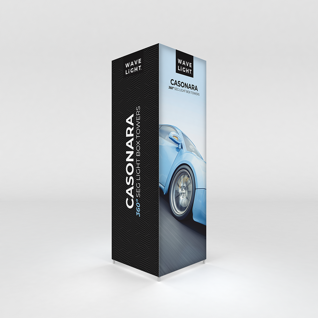 Casonara 10 ft Tower Graphics — angled view; graphics only, hardware excluded