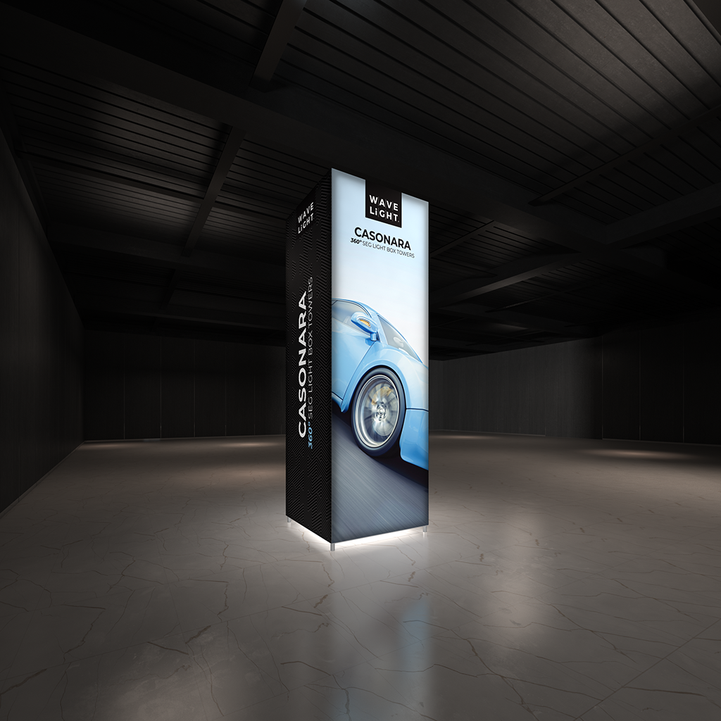 Casonara 10 ft Backlit Tower — illuminated view