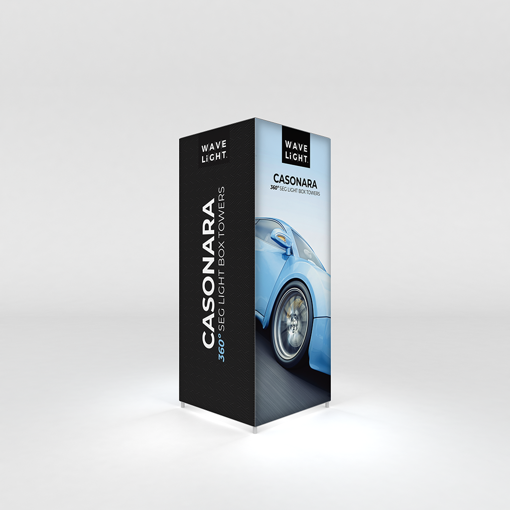 Casonara 8 ft Tower Graphics — angled view; graphics only, hardware excluded