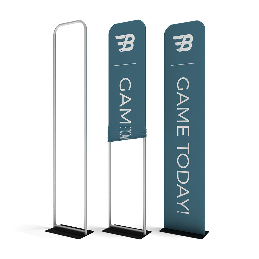 WaveLine 24 × 89 in Rounded Banner Graphic — product fabric installation; graphic only, hardware excluded