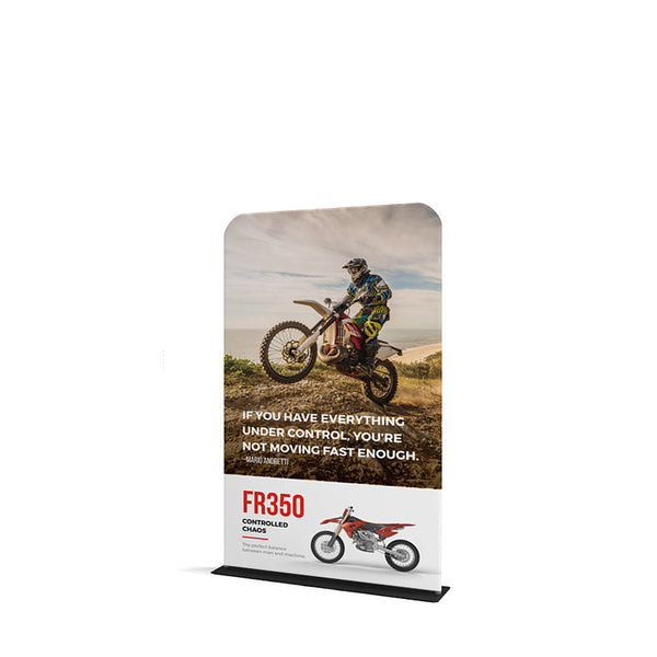 WaveLine 48 × 60 in Rounded Banner Graphic — shown installed; hardware not included