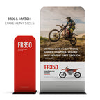 WaveLine 48 × 60 in Rounded Banner — product display examples; optional accessories sold separately