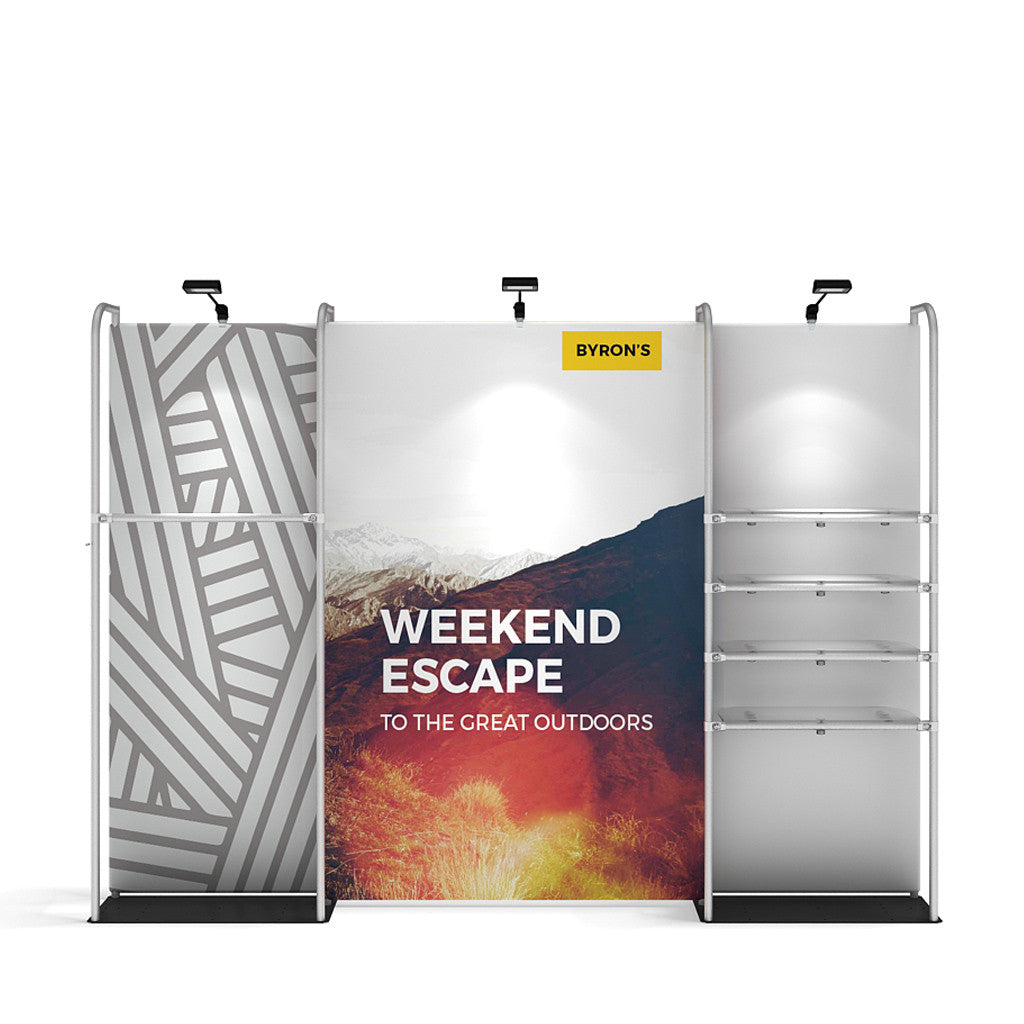 WaveLine Merchandiser Kit 01 shown with optional accessories; replacement graphics only