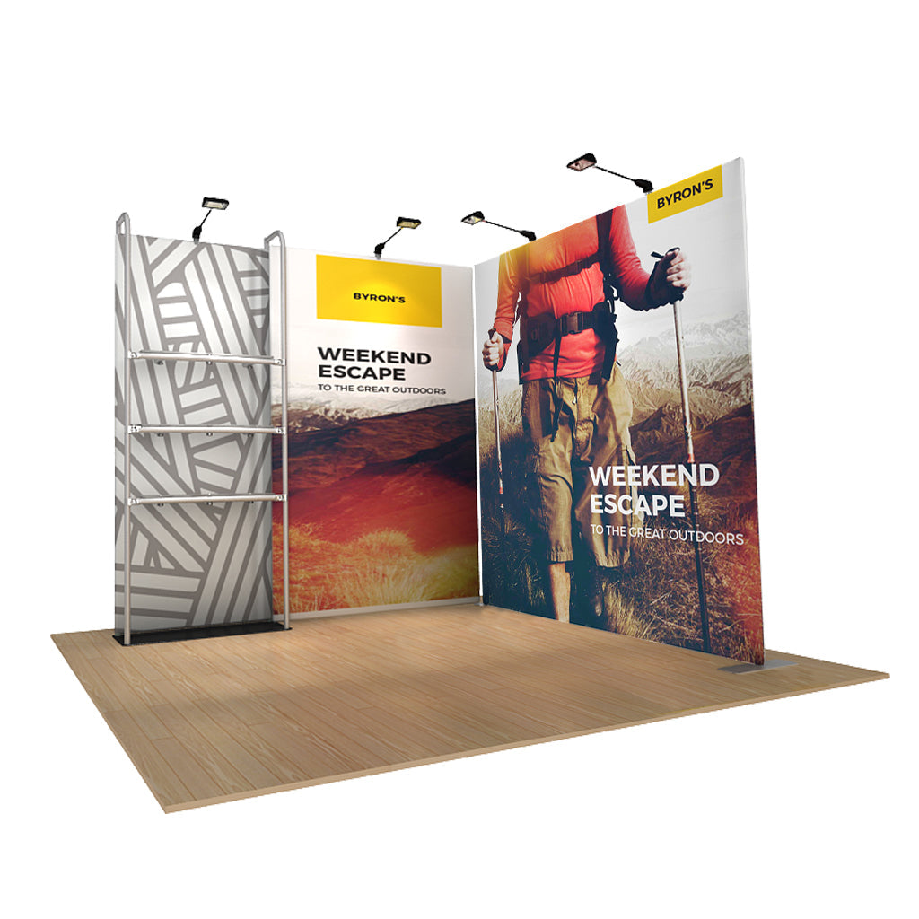 WaveLine Merchandiser Kit 20 shown with optional accessories; replacement graphics only