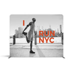 WaveLine 10 ft Straight replacement fabric graphic shown installed on the compatible frame; frame and hardware are not included — view 2